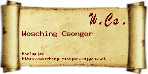 Wosching Csongor névjegykártya